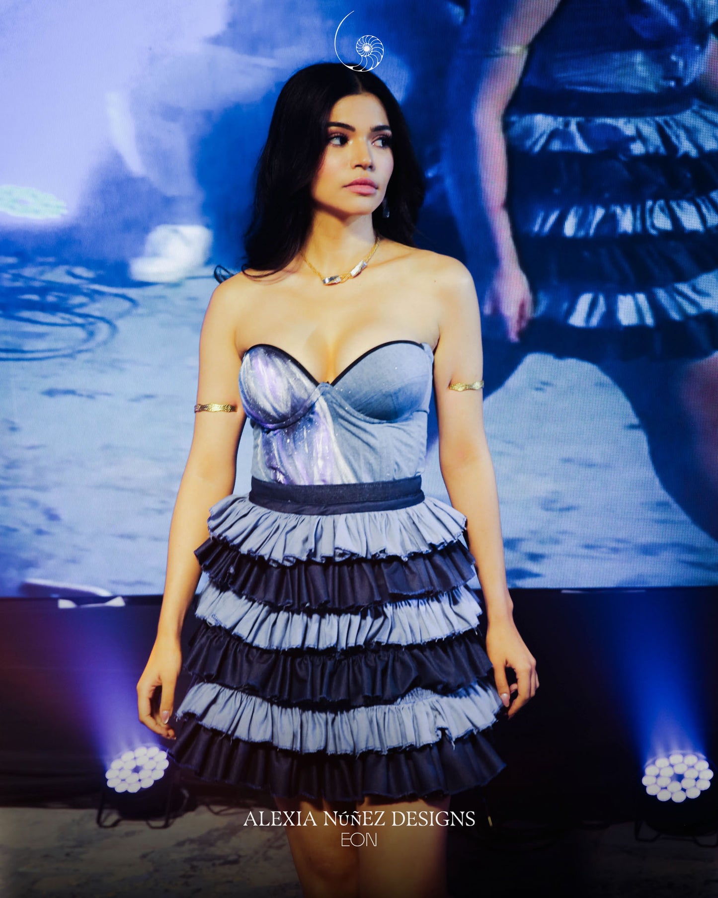 GWEN IRIDESCENT DRAPED CORSET