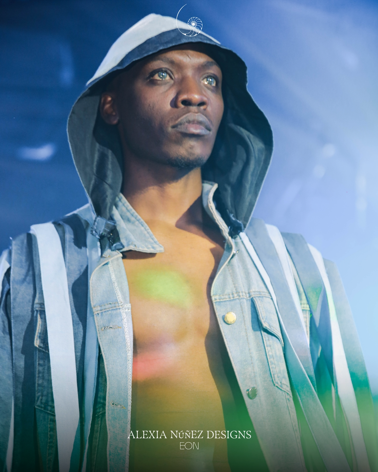 PRAISE STRIPED MODULAR HOODED UNISEX JACKET