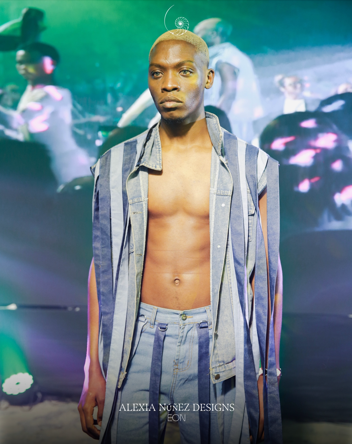 PRAISE STRIPED MODULAR HOODED UNISEX JACKET