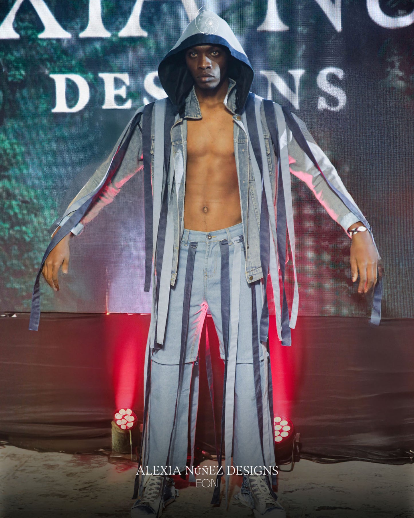 PRAISE CONVERTIBLE STRIPED FLARED UNISEX PANTS